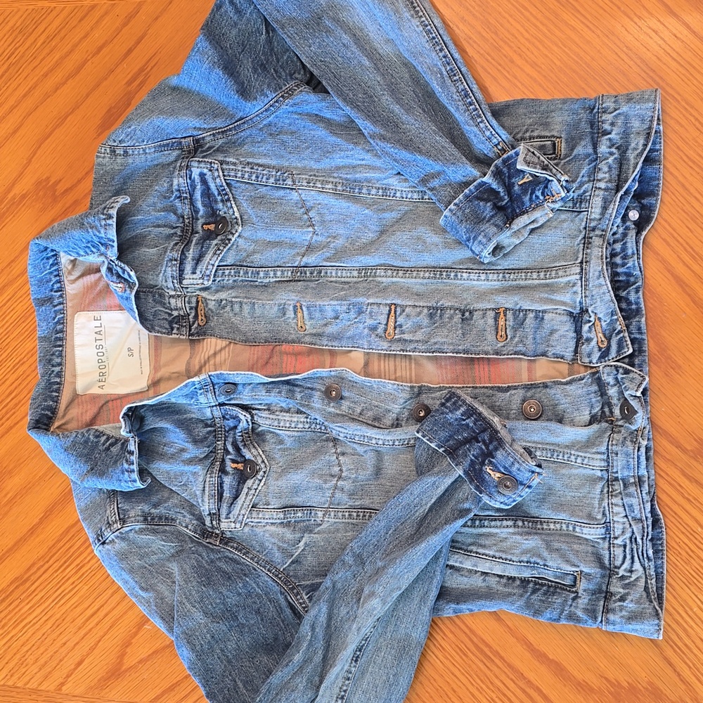 Aeropostale distressed jean jacket